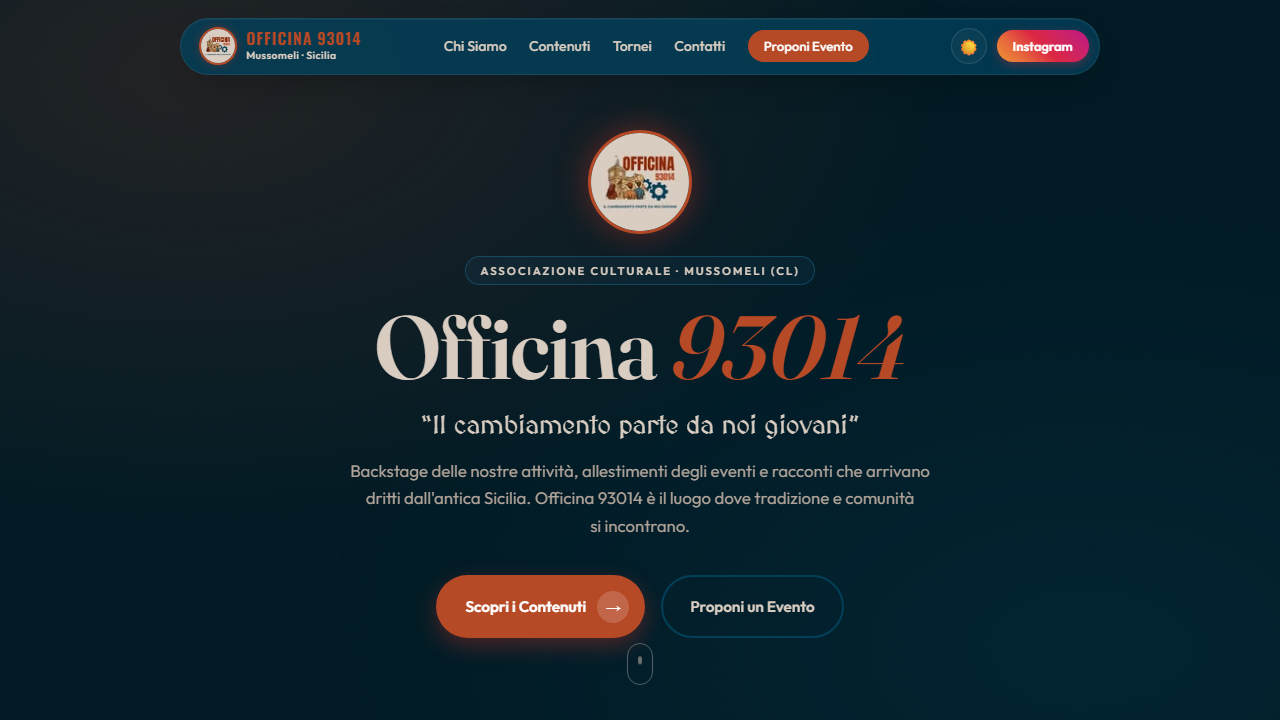 Officina 93014 cultural association website preview